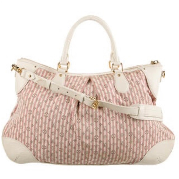 Louis Vuitton Croisette Marina Mini Lin Bag White and Pink Canvas